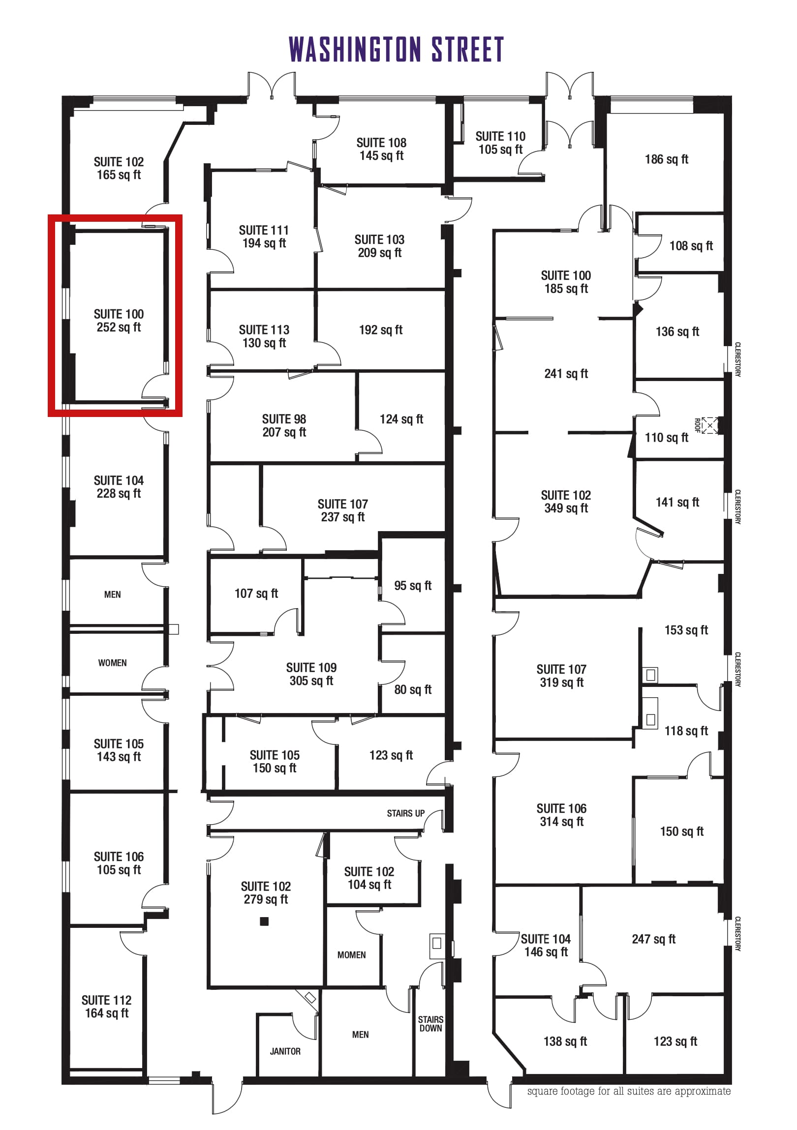612 Washington St | Suite 100 Floor Plan